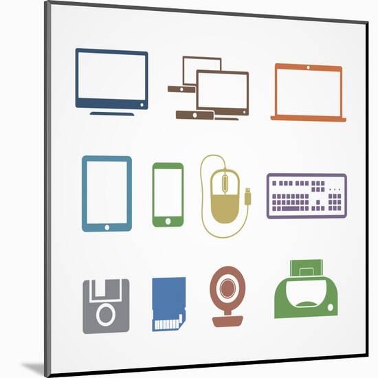 Digital Stuff Icons-tovovan-Mounted Art Print