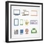 Digital Stuff Icons-tovovan-Framed Art Print