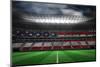 Digitally Generated American National Flag against Large Football Stadium-Wavebreak Media Ltd-Mounted Photographic Print