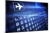 Digitally Generated Blue Departures Board for American Cities-Wavebreak Media Ltd-Mounted Photographic Print