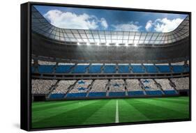 Digitally Generated Honduras National Flag against Large Football Stadium-Wavebreak Media Ltd-Framed Stretched Canvas