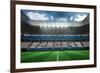Digitally Generated Honduras National Flag against Large Football Stadium-Wavebreak Media Ltd-Framed Photographic Print