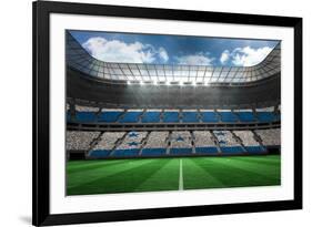 Digitally Generated Honduras National Flag against Large Football Stadium-Wavebreak Media Ltd-Framed Photographic Print