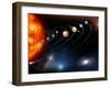 Digitally Generated Image of Our Solar System And Points Beyond-Stocktrek Images-Framed Premium Photographic Print