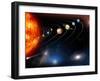 Digitally Generated Image of Our Solar System And Points Beyond-Stocktrek Images-Framed Photographic Print