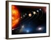 Digitally Generated Image of Our Solar System And Points Beyond-Stocktrek Images-Framed Photographic Print