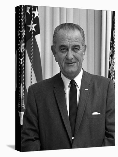 Digitally Restored American History Photo of President Lyndon B. Johnson-null-Stretched Canvas