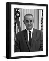 Digitally Restored American History Photo of President Lyndon B. Johnson-null-Framed Photographic Print