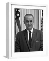 Digitally Restored American History Photo of President Lyndon B. Johnson-null-Framed Photographic Print