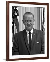 Digitally Restored American History Photo of President Lyndon B. Johnson-null-Framed Photographic Print