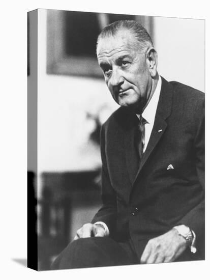 Digitally Restored American History Photo of President Lyndon B. Johnson-null-Stretched Canvas