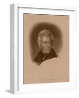 Digitally Restored American History Portrait of President Andrew Jackson-null-Framed Art Print