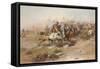 Digitally Restored American History Print of the Battle of Little Bighorn-null-Framed Stretched Canvas