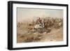 Digitally Restored American History Print of the Battle of Little Bighorn-null-Framed Art Print