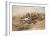 Digitally Restored American History Print of the Battle of Little Bighorn-null-Framed Art Print