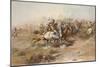 Digitally Restored American History Print of the Battle of Little Bighorn-null-Mounted Art Print