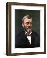 Digitally Restored Color Portrait of President Ulysses S. Grant-null-Framed Art Print