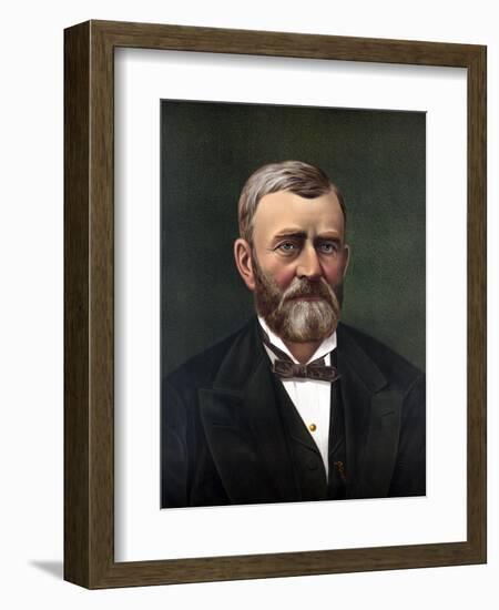 Digitally Restored Color Portrait of President Ulysses S. Grant-null-Framed Art Print