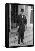Digitally Restored English History Photo of Winston Churchill-null-Framed Stretched Canvas