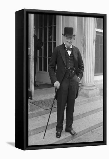 Digitally Restored English History Photo of Winston Churchill-null-Framed Stretched Canvas