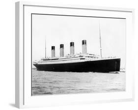 Digitally Restored Photo of RMS Titantic Departing Southampton-null-Framed Photographic Print