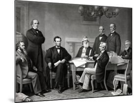Digitally Restored Picture of President Lincoln Reading Emancipation Proclamation-Stocktrek Images-Mounted Photographic Print
