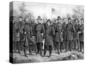 Digitally Restored Print Featuring Famous Union Generals of the Civil War-Stocktrek Images-Stretched Canvas