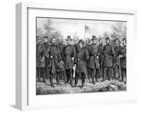 Digitally Restored Print Featuring Famous Union Generals of the Civil War-Stocktrek Images-Framed Photographic Print