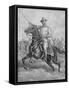 Digitally Restored Print of Colonel Theodore Roosevelt on Horseback-null-Framed Stretched Canvas