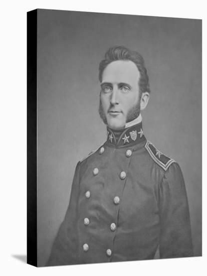 Digitally Restored Print of Thomas Stonewall Jackson as a Young Officer-null-Stretched Canvas