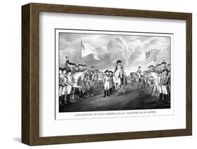 Digitally Restored Revolutionary War Print Showing the Surrender of British Troops-Stocktrek Images-Framed Photographic Print