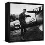 Digitally Restored Vector Artwork of Eddie Rickenbacker Standing Next His Fighter Plane-Stocktrek Images-Framed Stretched Canvas