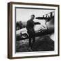 Digitally Restored Vector Artwork of Eddie Rickenbacker Standing Next His Fighter Plane-Stocktrek Images-Framed Photographic Print