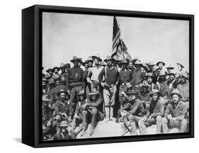 Digitally Restored Vector Artwork of Theodore Roosevelt And the Rough Riders-Stocktrek Images-Framed Stretched Canvas