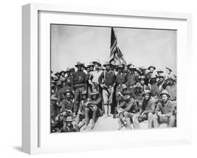 Digitally Restored Vector Artwork of Theodore Roosevelt And the Rough Riders-Stocktrek Images-Framed Photographic Print