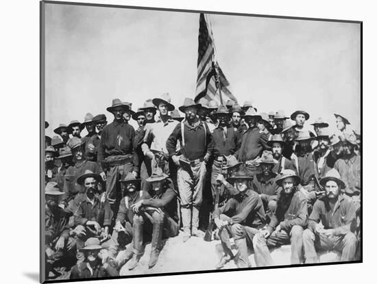 Digitally Restored Vector Artwork of Theodore Roosevelt And the Rough Riders-Stocktrek Images-Mounted Photographic Print