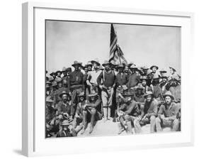 Digitally Restored Vector Artwork of Theodore Roosevelt And the Rough Riders-Stocktrek Images-Framed Photographic Print