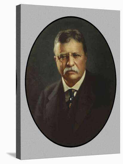 Digitally Restored Vector Painting of President Theodore Roosevelt-Stocktrek Images-Stretched Canvas