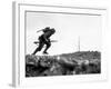 Digitally Restored Vector Photo of a Marine Making a Dash-Stocktrek Images-Framed Photographic Print