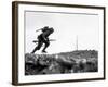 Digitally Restored Vector Photo of a Marine Making a Dash-Stocktrek Images-Framed Photographic Print