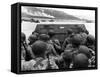 Digitally Restored Vector Photo of American Troops in a Landing Craft-Stocktrek Images-Framed Stretched Canvas