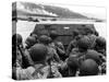 Digitally Restored Vector Photo of American Troops in a Landing Craft-Stocktrek Images-Stretched Canvas