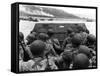 Digitally Restored Vector Photo of American Troops in a Landing Craft-Stocktrek Images-Framed Stretched Canvas