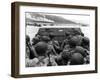 Digitally Restored Vector Photo of American Troops in a Landing Craft-Stocktrek Images-Framed Photographic Print