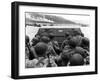 Digitally Restored Vector Photo of American Troops in a Landing Craft-Stocktrek Images-Framed Photographic Print