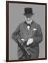 Digitally Restored Vector Photo of Sir Winston Churchill with a Tommy Gun-Stocktrek Images-Framed Photographic Print