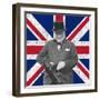 Digitally Restored Vector Photo of Sir WInston Churchill-Stocktrek Images-Framed Photographic Print