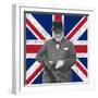 Digitally Restored Vector Photo of Sir WInston Churchill-Stocktrek Images-Framed Photographic Print