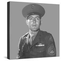 Digitally Restored Vector Portrait of Gunnery Sergeant John Basilone-Stocktrek Images-Stretched Canvas