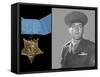 Digitally Restored Vector Portrait of Sergeant John Basilone And the Medal of Honor-Stocktrek Images-Framed Stretched Canvas
